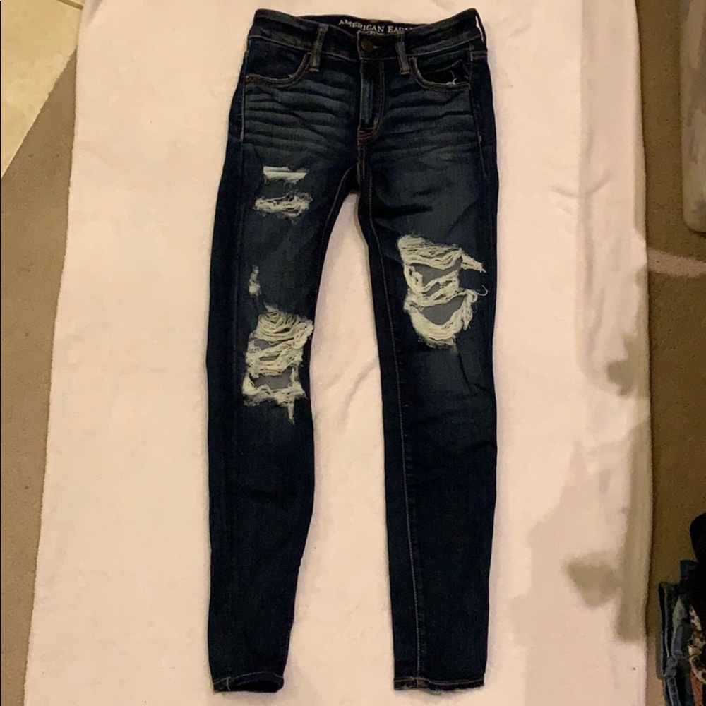 American eagle ripped jeans size 0 short
